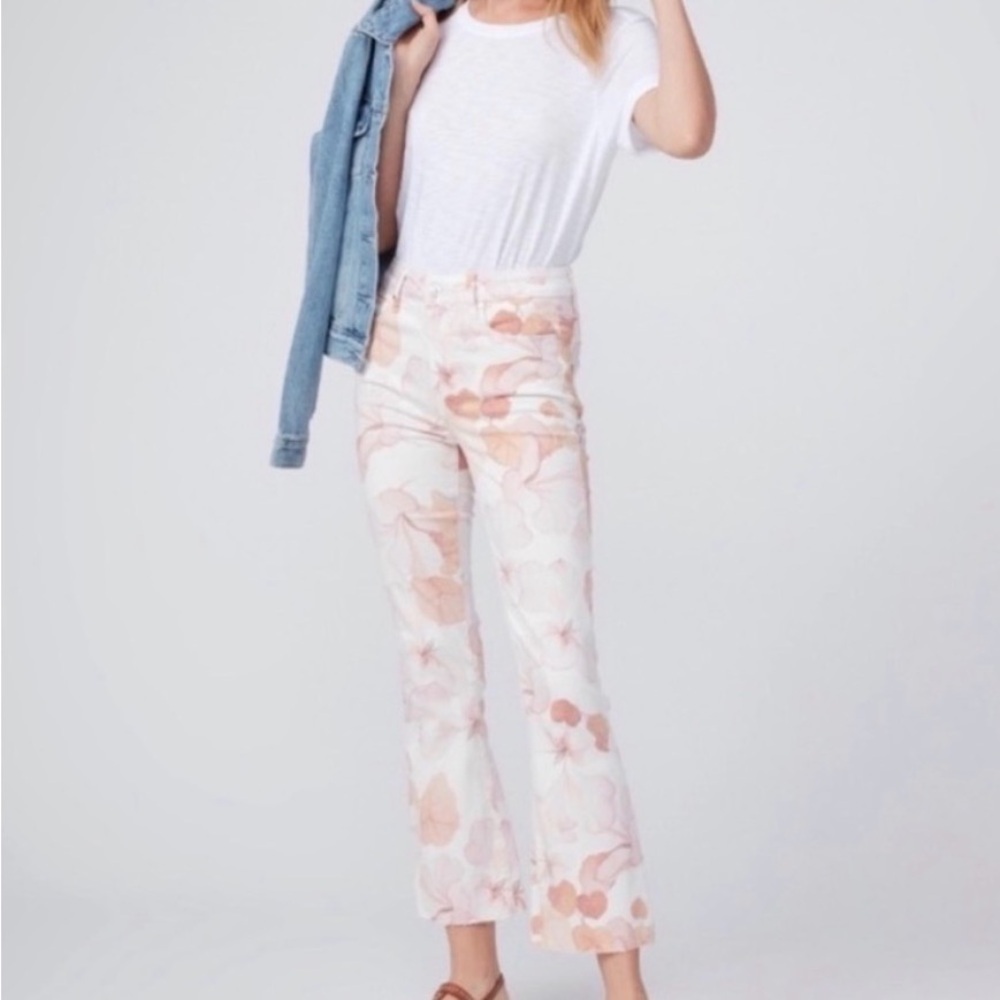 PAIGE Claudine Crop Flare Jeans Georgia Bloom High Rise Size 27